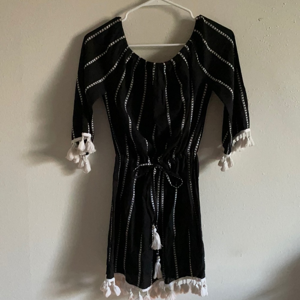 Black fringed dress